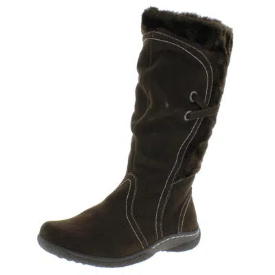 Wanderlust Norway Womens Suede Winter Snow Boots In Black