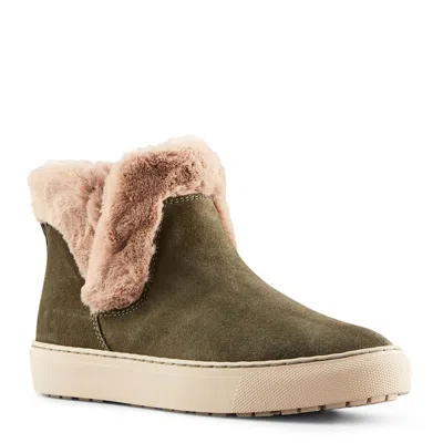 Cougar Duffy Womens Synthetic Faux Fur Trim Ankle Boots In Green