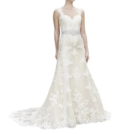 Casablanca Holly A-line Gown In Ivory In Multi