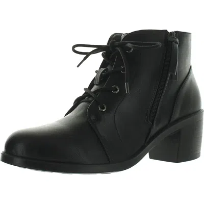 Easy Street Becker Womens Faux Leather Ankle Booties In Black