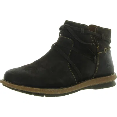 Born Womens Zip Up Laces Ankle Boots In Brown