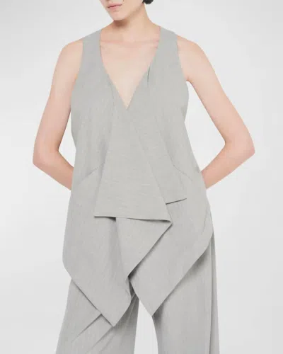 As By Df Luxembourg Twill Vest In Gray Pinstripe In Multi