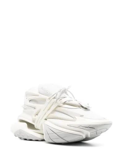 Balmain 'unicorn' White Sneakers With With Embossed Logo On The Side In White