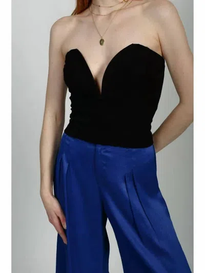 Band Of The Free Idra Deep V Tube Top In Black In Black