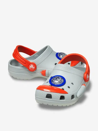 Crocs Boys Classic Rocket Ship Clog In Grey