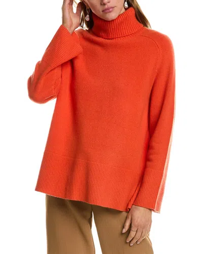 Reiss Edina Relaxed Wool & Cashmere-blend Roll Neck Sweater In Orange