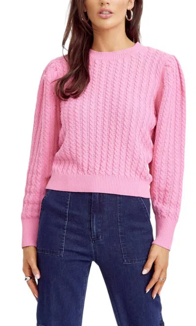 Greylin Suzane Puff Sleeve Sweater In Pink In Pink