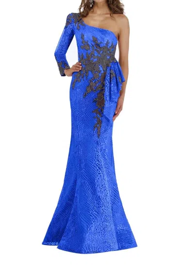 Feriani One Shoulder Mermaid Gown In Royal In Blue