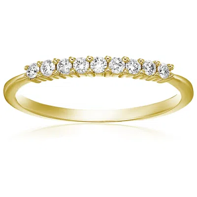 Vir Jewels 1/3 Cttw Diamond Wedding Band 14k White Or Yellow Gold 9 Stones Prong Set Round In Yellow