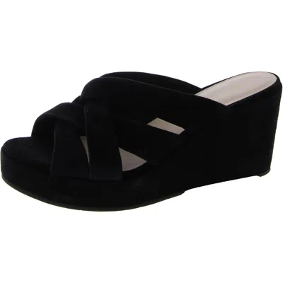 Pelle Moda Wilona Platform Wedge Slide Sandal In Black