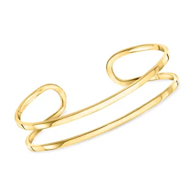 Ross-simons 18kt Gold Over Sterling Open-space Cuff Bracelet In Multi