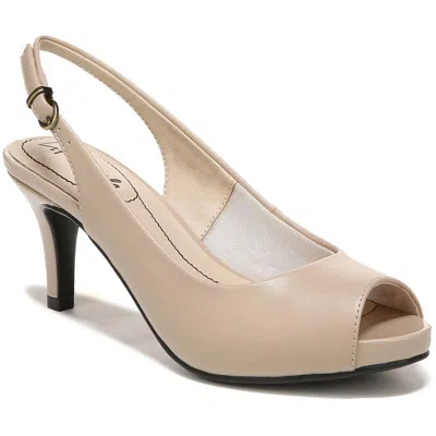 Lifestride Teller Slingback Peep Toe Pump In Grey