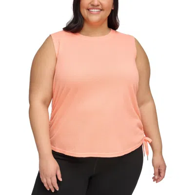 Calvin Klein Performance Plus Womens Knit Shirred Pullover Top In Pink