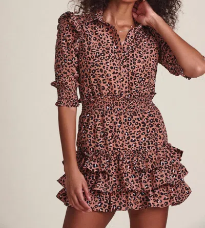 The Shirt Taylor Mini Dress In Blush Leopard In Multi