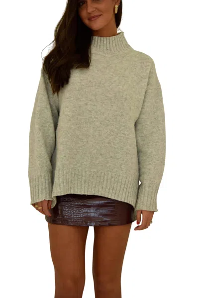 Miracle Mock Neck Sweater In Heather Grey In Grey