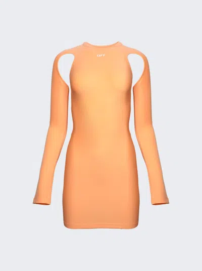 Off-white Sleek Long Sleeve Mini Dress In Multi