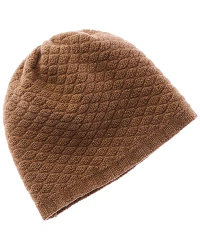 Portolano Stitched Cashmere Beanie In Brown