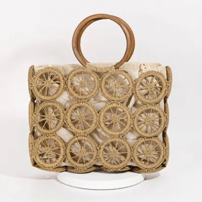 Fame Accessories Women's Freia Boho Circle Summer Beach Bag In Tan In Multi