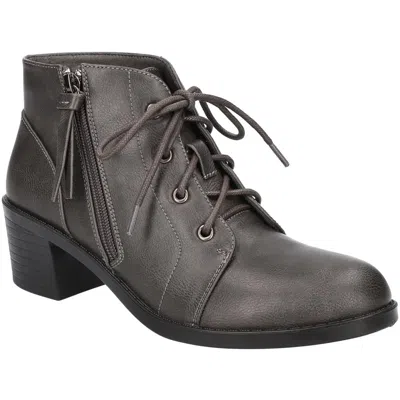 Easy Street Becker Womens Faux Leather Ankle Booties In Grey