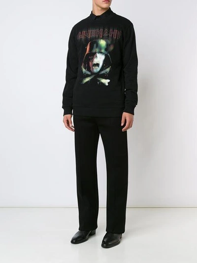 Shop Givenchy Wide Leg Trousers In Black
