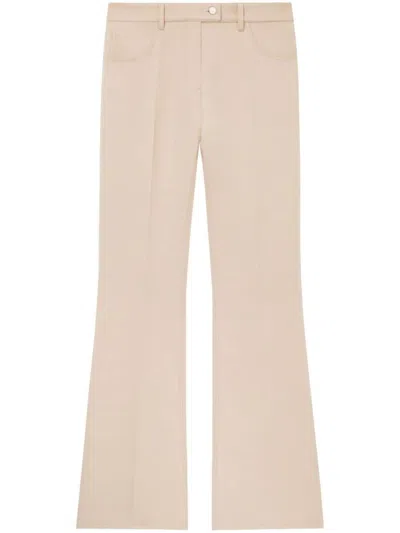 Courrèges Twill Bootcut Trousers In Beige