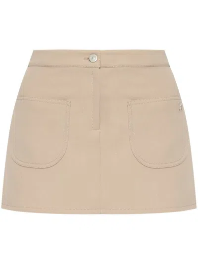 Courrèges Courreges Women Mini-skirt 2-pockets Twill In Beige