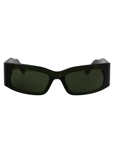 Balenciaga Grey Rectangular Ladies Sunglasses Bb0096s 001 51 In Green-green-green