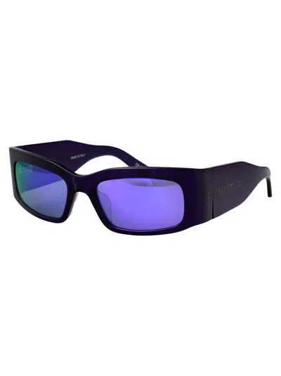 Balenciaga 'rectangle De Papier' Sunglasses In Violet-violet-violet