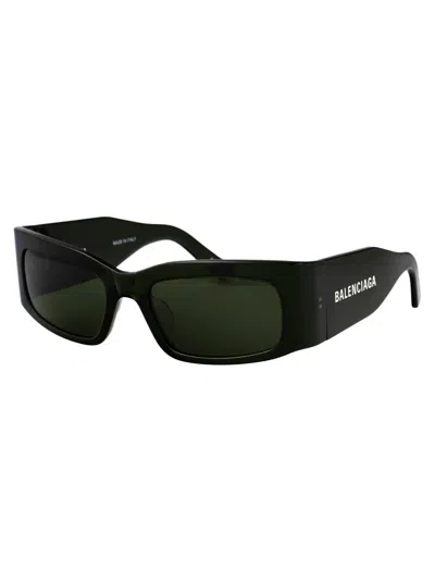 Balenciaga Grey Rectangular Ladies Sunglasses Bb0096s 001 51 In Green-green-green