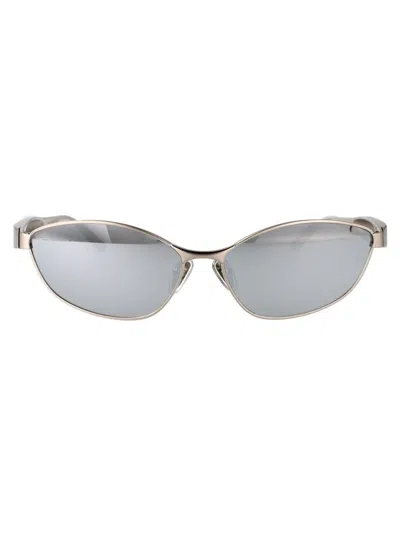 Balenciaga Grey Cat Eye Ladies Sunglasses Bb0335s 001 65 In Silver-silver-silver