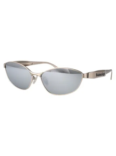 Balenciaga Grey Cat Eye Ladies Sunglasses Bb0335s 001 65 In Silver-silver-silver