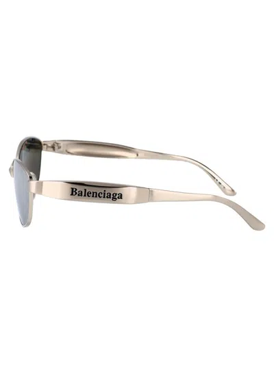Balenciaga Grey Cat Eye Ladies Sunglasses Bb0335s 001 65 In Silver-silver-silver