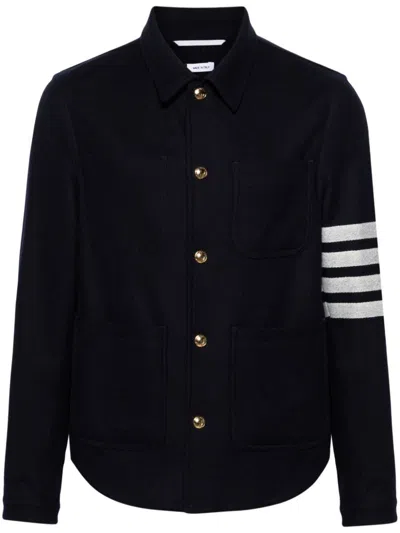Thom Browne '4-bar Utility' Single-breasted Jacket In Blue