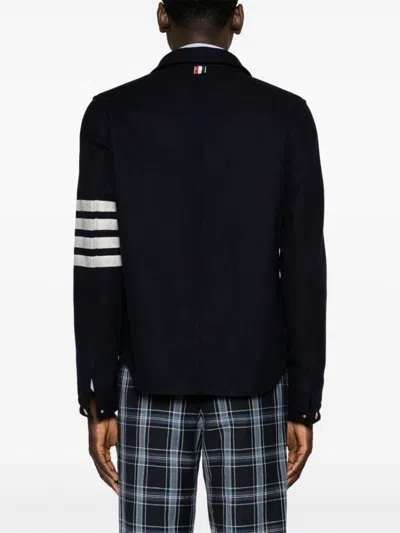 Thom Browne '4-bar Utility' Single-breasted Jacket In Blue