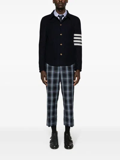 Thom Browne '4-bar Utility' Single-breasted Jacket In Blue