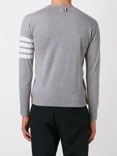 Thom Browne Gray 4-bar Sweater In Pale Grey
