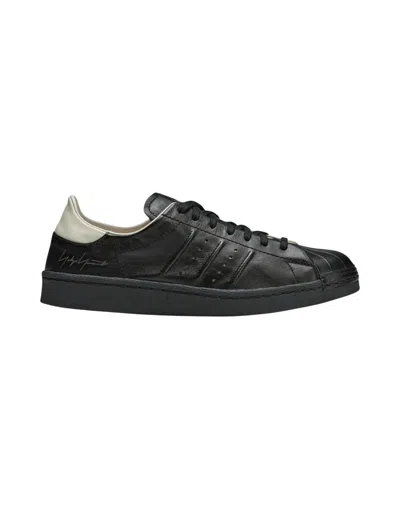 Y-3 Black & Off-white Superstar Sneakers In Black