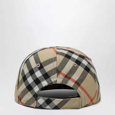 Burberry Kid's Check Baseball Cap In Beige