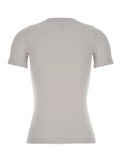 Balenciaga Beverly Hills Embroidered T-shirt In Light Grey