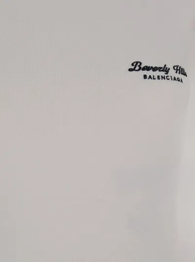 Balenciaga Beverly Hills Embroidered T-shirt In Light Grey