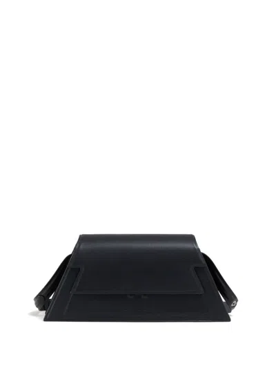 Marni Medium Shoulder Bag With Structured Shape And Adjustable Strap In Black