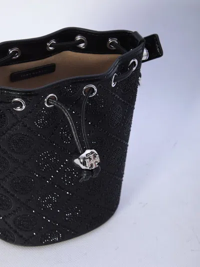 Tory Burch T Monogram Hotfix Mini Bucket Bag In Black
