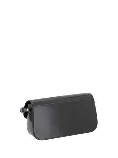 Tory Burch Robinson Spazzolato E/w Shoulder Bag In Black