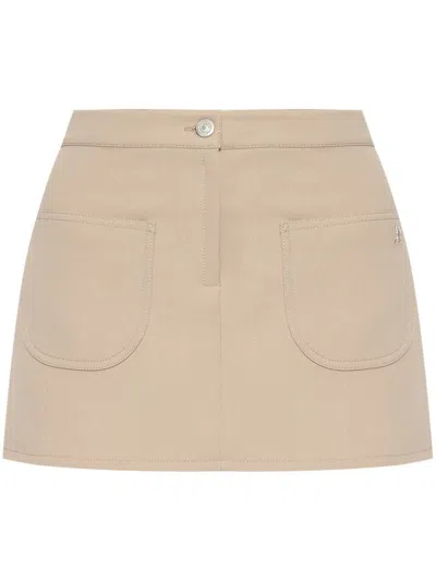 Courrèges Courreges Women Mini-skirt 2-pockets Twill In Beige