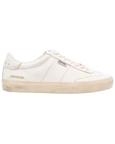 Golden Goose Soul Star Leather Low-top Sneakers With Used Effect In White