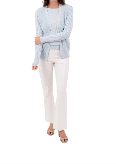 Burgess Sweaters Refined Cardigan In Frost Blue In Multi