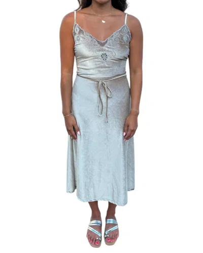 Barefoot Blonde Collection Hendrix Midi Dress In Champagne In White