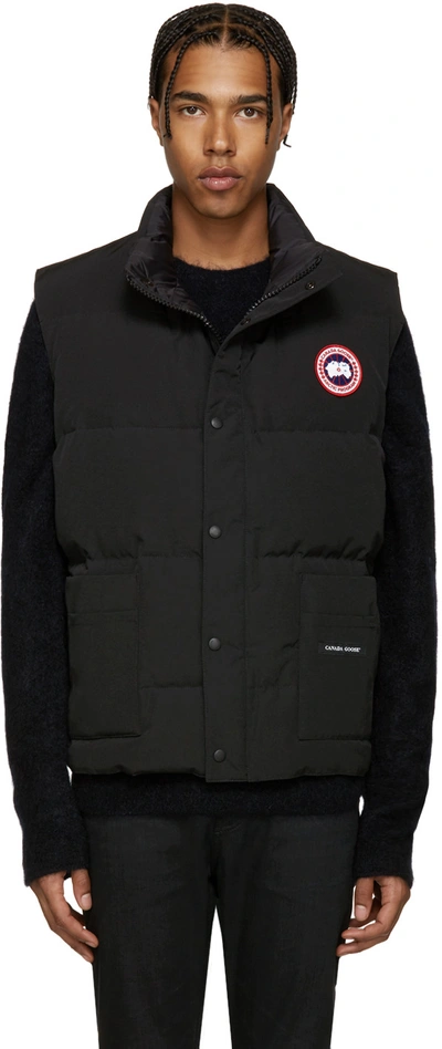 Shop Canada Goose Black Down Freestyle Waistcoat