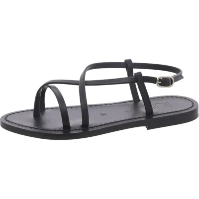 Kjacques K. Jacques Women's Muse Leather Strappy Flat Thong Sandals In Black