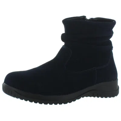 Shop Wanderlust Boston Souch Womens Suede Side Zipper Ankle Boots In Blue